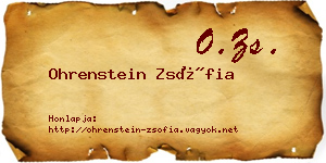 Ohrenstein Zsófia névjegykártya